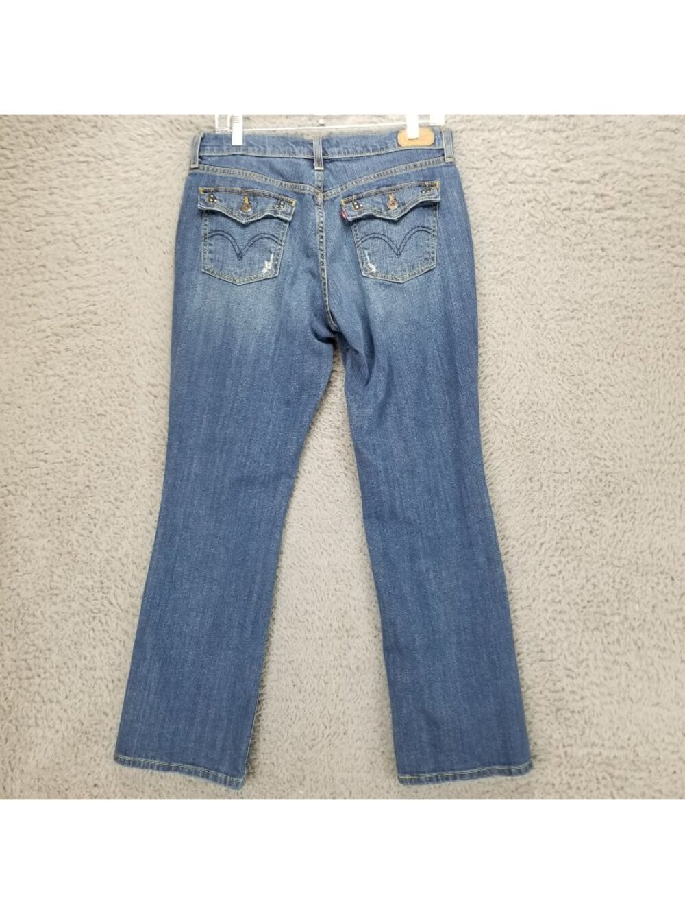 Levis Jeans Womens 8 Blue 515 Stretch Denim Bootcut Button Flap Pockets *Read*